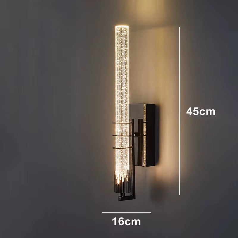 Stylish Modern Bubble Crystal Wall Sconces - Elegant Indoor Lighting for Living Room, Bedroom, and Study