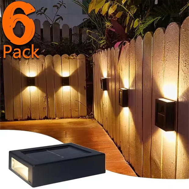 Solar Wall Washer Lights - 1 to 6 Pcs Waterproof Outdoor Garden & Balcony Decor