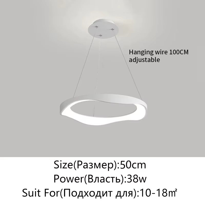 Elevate Your Space with the Modern Dimmable Circular Pendant Lamp - Perfect for Dining Rooms, Restaurants, and Bedrooms!