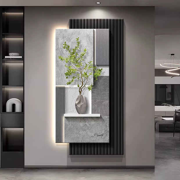 Elegant 2025 New Model LED Wall Lamp with Sensor for Entrance Hall - Stylish Green Plant Design for Corridors and Passages