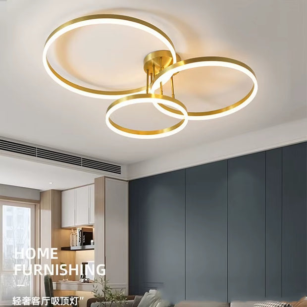 Stylish Nordic LED Ring Ceiling Chandelier - Perfect Pendant Lighting for Your Bedroom, Living Room, and Dining Room