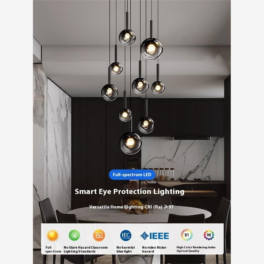 High-grade Empty Chandelier Rotating Staircase Long Chandelier