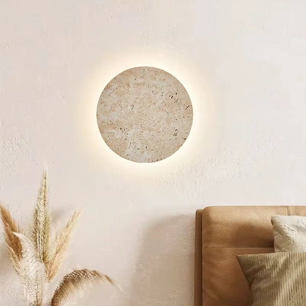 Natural Yellow Cave Stone LED Wall Sconce - Nordic Minimalist Wabi Sabi Lighting for Living Room, Bedroom, and Corridor