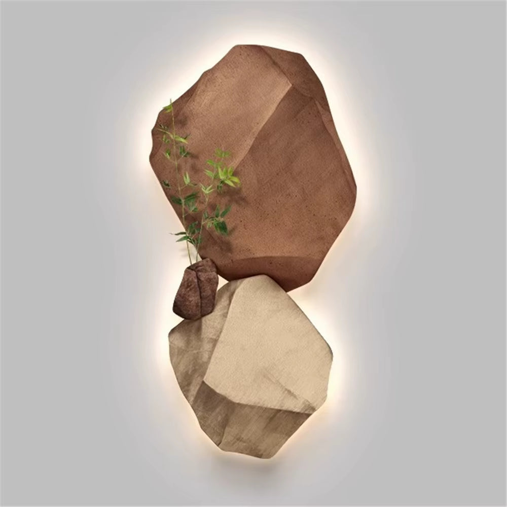 3D Stone Mural LED Wall Lamp - Elegant Night Light for Living Room, Study, and Office Decor