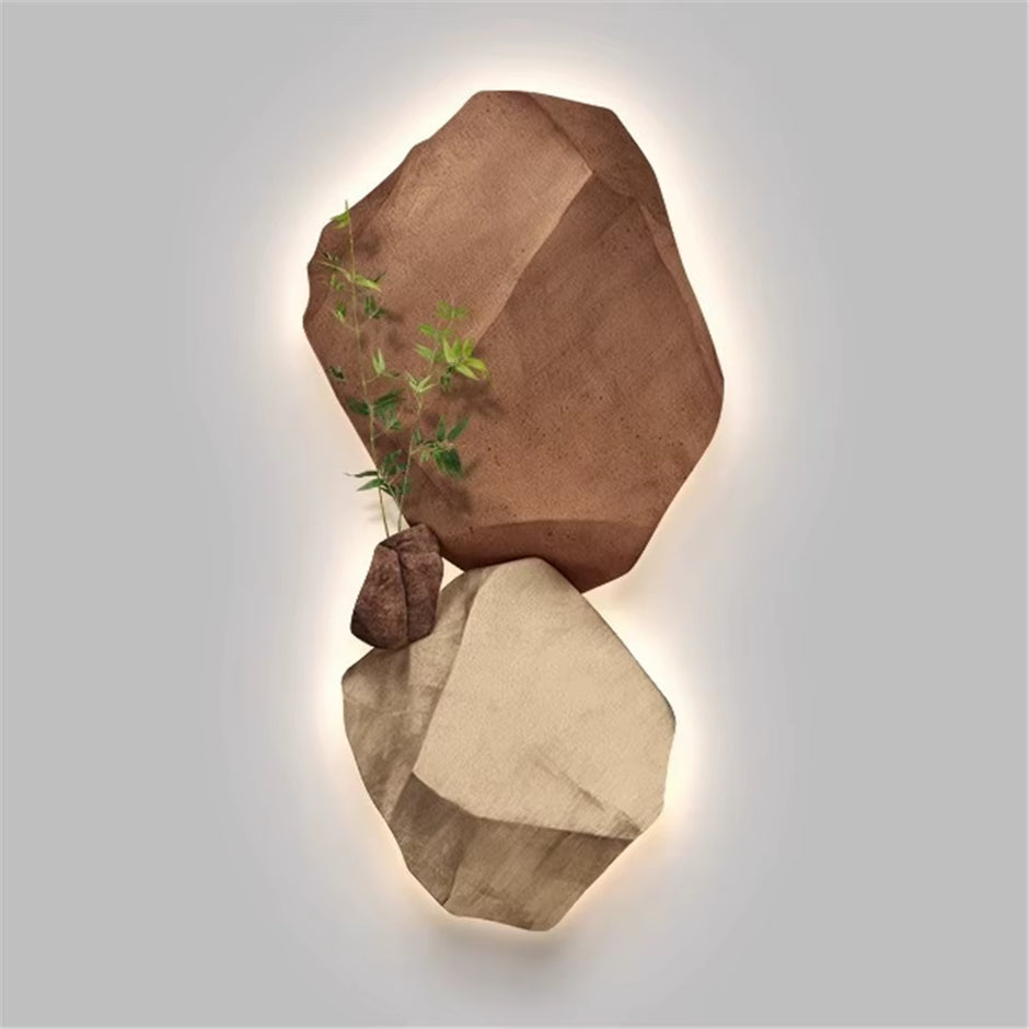3D Stone Mural LED Wall Lamp - Elegant Night Light for Living Room, Study, and Office Decor