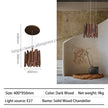 Exquisite Retro Solid Wood LED Pendant Chandelier - Perfect for Dining Rooms and Kitchens