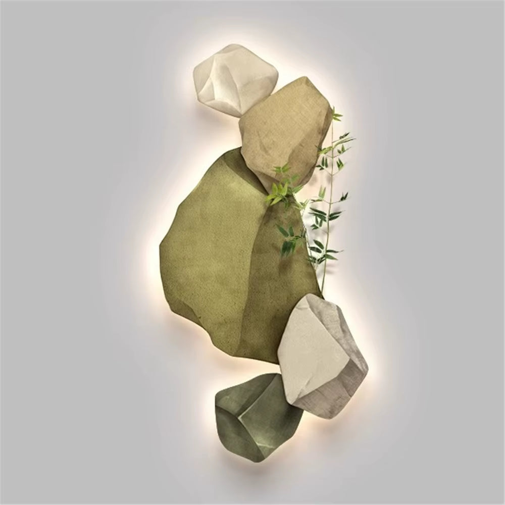 3D Stone Mural LED Wall Lamp - Elegant Night Light for Living Room, Study, and Office Decor